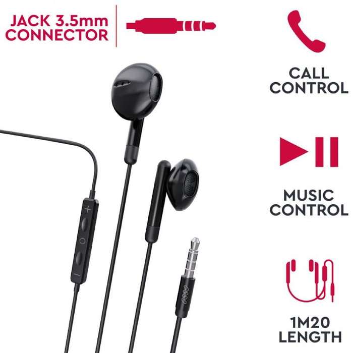 Myway Auriculares Intrauditivos MWHPH0019 con Micrófono Jack 3.5 Negros